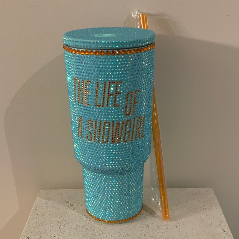 Taylor Swift T.S The Life of a Showgirl Tumbler Cup New turquoise NEW official